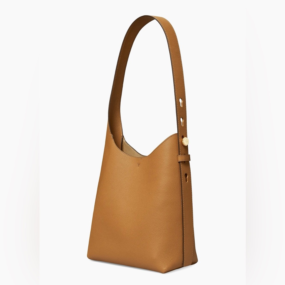 Tory Burch SMALL ROMY LEATHER HOBO BAG, TIRAMISU, Women Handbag NWT